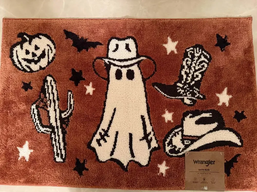 Wrangler Spooky Western Ghost Cowboy Bath Rug 20x32